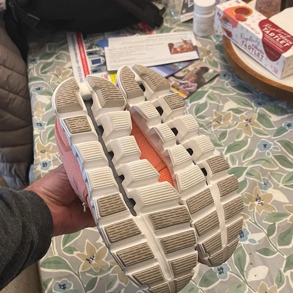 Women's Athletic Shoes in Peach and White - Picture 4 of 6